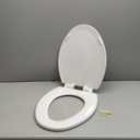 Centoco Elongated Toilet Seat Soft Close, Closed Front with Cover, Molded Wood, Made in the USA, 900SC-301, Crane White (Cotton/Bright)