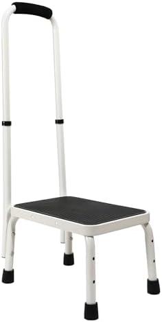 Sattiyrch Step Stool with Handle for Ederly,Sturdy and Lightweight Stool with Anti-Skid Platform,Easy Assmbly,Safely Supports up to 350 Pounds with 9.5 Inch