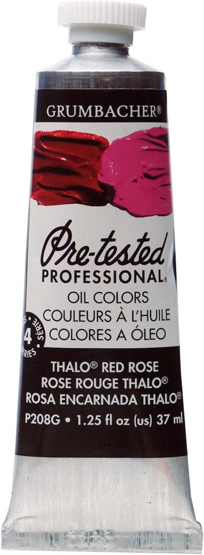 Grumbacher Pre-Tested Oil Paint, 37ml/1.25 Ounce, Thalo Red Rose (P208G)