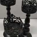 Black Vintage Candle Holder for Table Centerpiece Gothic Candle Stand Set