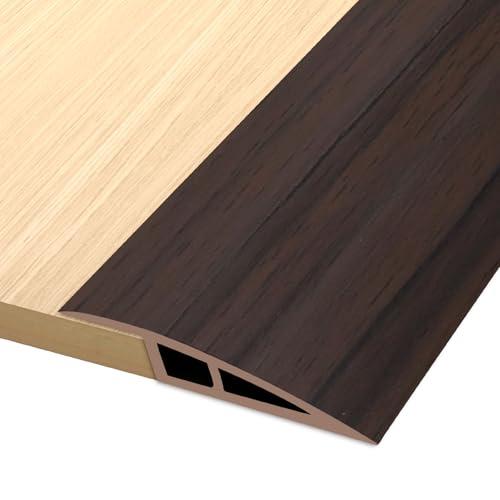 Vinyl Door Threshold Flooring Transition Strip Self Adhesive Carpet Edging Strip for Laminate Doorway Edge Threshold from 3/5" to 4/5" (Brown Wood Grain, 3.3 Ft)