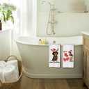 Merry Christmas Dachshund Kitchen Towels, Dachshund Lover Gifts, Weiner Dog Gifts Decorative Hand Towels for Bathroom, Winter Holiday Xmas Sausage Dog Dish Tea Towel, 16x24 Inch Set of 2