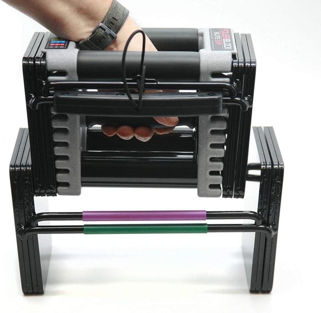 PowerBlock Elite EXP Adjustable Dumbbells, Sold in Pairs, Stage 1, 5-50 lb. Dumbbells, Durable Steel Build, Innovative Workout Equipment, All-in-One Dumbbells, Expandable with Expansion Kits, 1Pcs