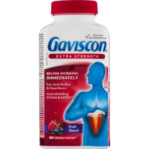 Gaviscon Extra Strength Fruit Antacid 60 Tablets (60 Count (Pack of 1))