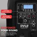Pyle Active + Passive PA Systems - Dual 8inch 700 Watt Max Power Output Speaker with Microphone, Bluetooth Wireless Streaming, MP3/USB/SD/AUX Readers, Speaker Stands- Pyle PPHP849KT
