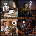 Olumiring Selfie Ring Light 3500K-8500K, Adjustable LED Ring Light with Clamp for Phone, Rechargeable Selfie Fill Light for Video Recording, Perfect for Phone Calls, Video Conferences and Makeup