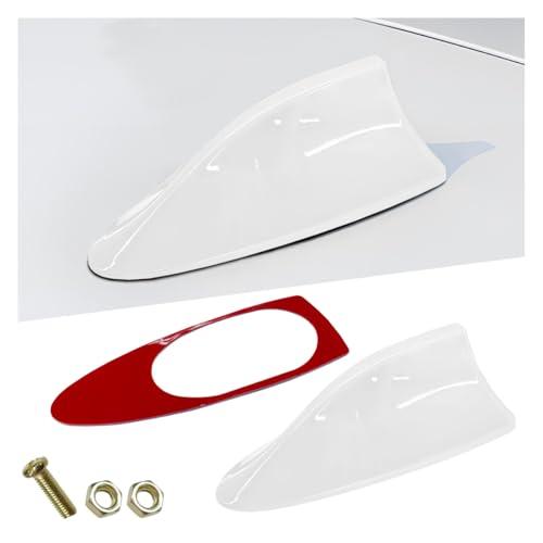 ZIMISI Car Shark Fin Antenna Cover, Plastic Auto Top Roof Mount Antenna Cover Replacement with Adhesive Tape, Universal Auto Signal Roof Aerial Decoration Accessories for Car SUV Truck (White)