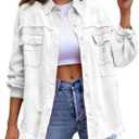 DvaeMalligo Women's Jean Jacket Distressed Button Down Long Sleeve Ripped Oversized Denim Trucker Jean Jackets 3XL