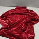 Allegra K Women's Turtleneck Velvet Top Long Sleeve Work Shirts Basic Velour Blouse (Medium, Burgundy)
