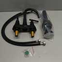 Bathroom Faucets for Sink 3 Hole, Hurran 4 inch Matte Black Bathroom Sink Faucet with Pop-up Drain and 2 Supply Hoses, Stainless Steel Lead-Free Centerset Faucet for Vanity RV, 1 Pack