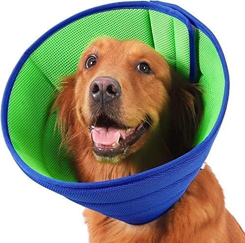 Soft Dog Cone Recovery Collars & Cones After Surgery for Medium Large Dogs, Comfy Ecollars to Stop Licking, Adjustable, Dog Ecollars for Recovery Plastic: Superior Support Fabric: Soft Comfort, XL (XL (Fit 70-130 lb Dog), Mesh Cloth - Blue)