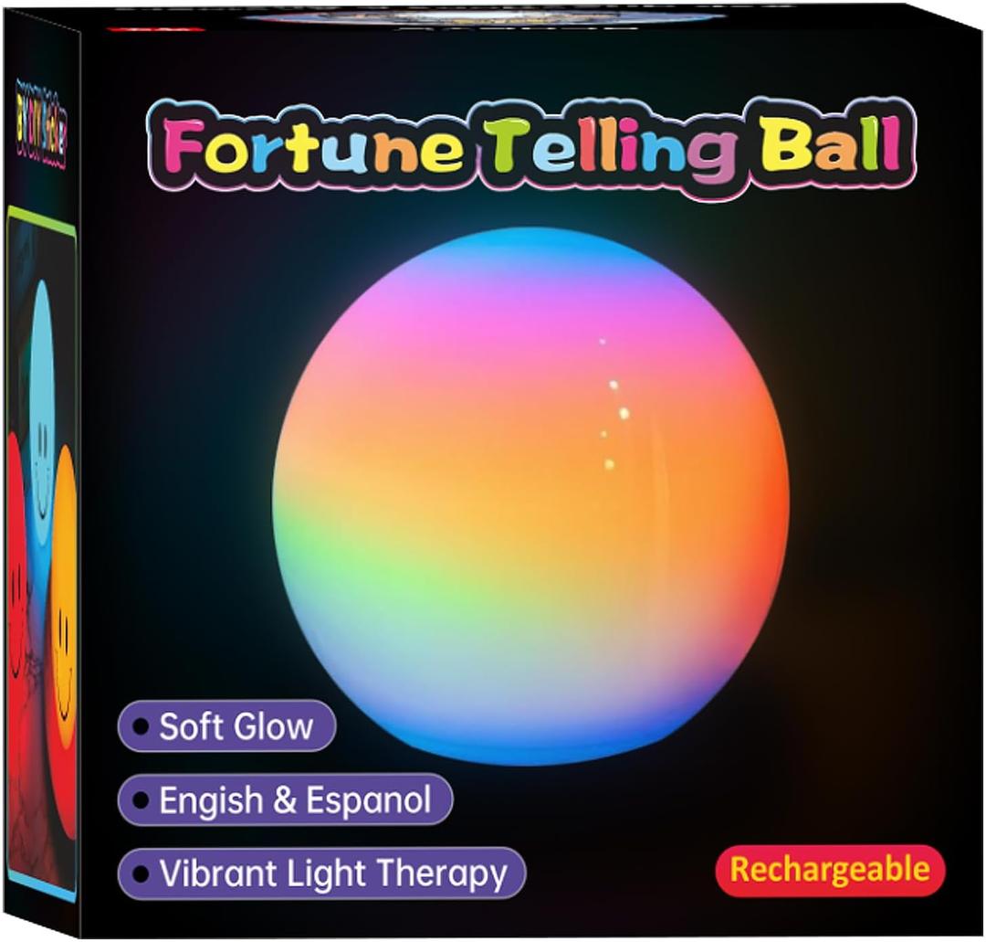 BLUEYE Fortune Telling Ball,RGB Light Therapy,Remote Control,Rechargeable Night Light for Kids,Girl Toys for Age 5 6 7 8 9 10 Year Old,Stocking Stuffers Gag Gift (3-Inch)