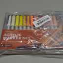 JusArt Acrylic Paint Markers Brush Tip 30 Colors, Water-Based No-Bleed Markers with Automatic Ink Control, Waterproof Acrylic Paint Pens for DIY Art & Crafts -Eggs, Fabric, Rock, Glass, Ceramic, Metal