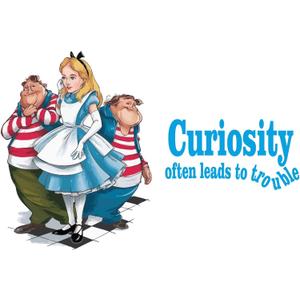 Cute Alice & Tweedles Watercolor Mad Hatter Cheshire Cat Alice in Wonderland Adventurous Creative Minimalist Cartoon Girls Boys Kid Room Design Nursery Fun Home Vinyl Decoration Size (20x18 Inch)