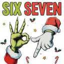 Katinat Funny Christmas Ornaments, Santa Says Six Seven Meme 67 Ornament, Christmas Stocking Stuffers Gifts for Teens Kids Friends Coworkers (SIX Seven Ornament)