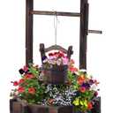 Garden Wooden Decor Rustic Wishing Well Planter Outdoor Home Decor for Patio, Upgrade Wishing Well Garden, Yard Hanging Bucket Patio Lawn Backyard Home Decor