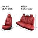 KIDYACWST Auto Car Seat Covers Accessories Full Set Leather Cushion Protector Breathable Waterproof Seat Cover for Cars Universal Fit (Wine, Front Pair and Rear)