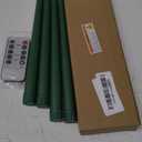 Green Flameless Taper Candles with Remote, Flickering Christmas LED Candlesticks Battery Powered Set of 4 Green