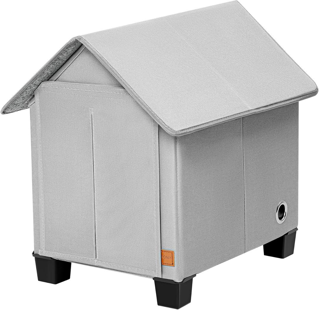 Insulated Dog House Outdoor with Warm Mat and Elevated Feet,Weatherproof Puppy House Dog Bed for Small Dog and Cat,Max Pets Size 15.7 X 11.4 Inches