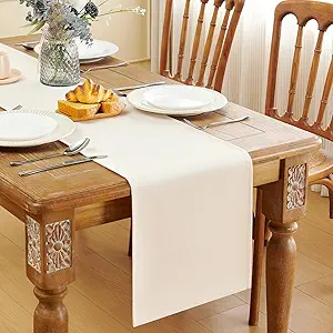 Beige Table Runner Seasonal Cream Table Runners 72 Inches Long Neutral Beige Fall Summer Farmhouse Rustic Table Runner Kitchen Dining Table Decoration for Home Party Decor 13x72 Inches