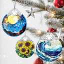 Christmas Ornaments: Stained Glass Ornament, Christmas Tree Ornament, Hanging Ornaments for Home Decor & Xmas Tree Decorations Exquisite Holiday Decor, Gifts & Holiday Present - Full Moon