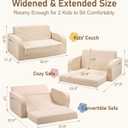 little dove 3-in-1 Extra Wide Convertible Kids Couch, Flip Open Kid Sofa, Machine-Washable Kid Couch for Girls, Kids Sofa for Fun Playtime, Beige,Corduroy