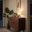 Small Bedside Table Lamp, Black Table Lamp with Metal Cage & Linen Lampshade, Modern Cute Desk Lamp, Cozy Nightstand Lamp for Bedroom, Living Room, Office, 2700K LED Bulb Included, E06TL05