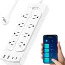 2 Prong Smart Power Strip, 1200J Surge Protector, Yozisital 2 Prong to 3 Prong Outlet Adapter, 5FT Flat Plug Extension Cord with 8 Outlets 4 USB Ports for Home Office