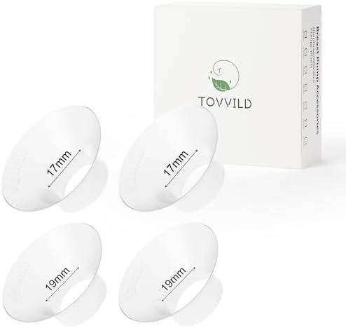Pack of 2, TOVVILD 17 mm/19 mm Flange Insert 4PCS, Compatible with 24mm Flange Momcozy M9 M6 M5 S12 Pro S9 Pro V1 Pro V2 Pro, for Elvie Stride/Willow/Parru/Spectra Flange Inserts