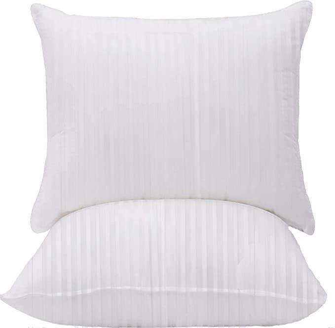 Hotel Quality Bed Pillows for Sleeping 2 Pack Standard Size Set of 2 100% Cotton 18"x26"