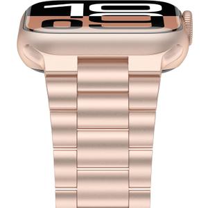 iiteeology Lightweight Stainless Steel Band Designed for Apple Watch Series 1-11, 42mm, 41mm, 40mm, 38mm, SE2&SE3, Replacement iWatch Bands for Women, Rose Gold