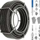 Drain Cleaning Cable 65.6 Ft x 5/8" Auger Cable Cleaner w/Drill kit
