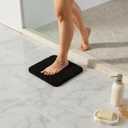 TYUU Small Bath Mat, Ultra Soft Bathroom Rugs Non Slip Washable, Super Absorbent Quick Dry Bath Rug with Rubber Backing for Bathroom Floor, Shower, or Sink, Black 12" x 12"