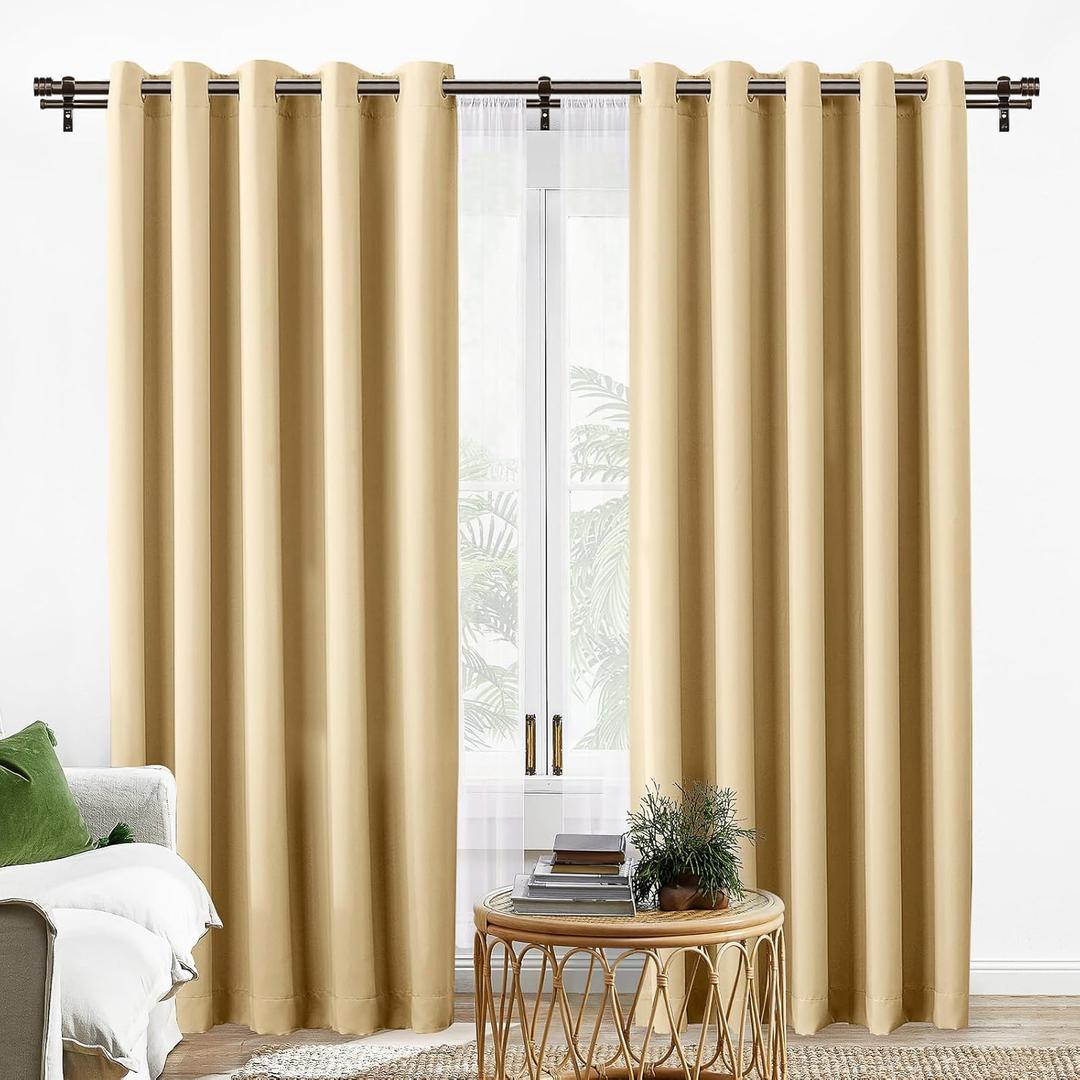 TONIAL1 Inch Double Curtain Rods 140 to 195 Inches, Heavy Duty Decorative Long Drapery Rod for Windows 128 to 190 Inches (5.75 to 11.7 ft) with Classic Cap Finial, Bronze