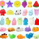 120 Pack Squishy Toys, Kawaii Squishies Party Favors for Kids 4-8 8-12 Treasure Box Toys for Classroom Birthday Xmas Gifts Goodie Bag Mini Animals Mochi Squishy Stress Relief Sensory Toys Random