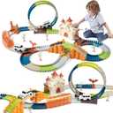 TUMAMA Race Track 202 Pcs Magic Castle Race Car Toys for Boys Girls 3 4 5 6 7 Year, 360 Rotating Flexible Train Track with Cars, Adventure Racetrack Educational Toy Set Kids Gift