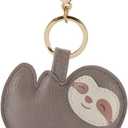 Itzy Ritzy Puffy Diaper Bag Charm  Vegan Leather Keychain Accessory with Hinged Clasp  Stylish Charm for Purses, Totes & Backpacks (Sloth)