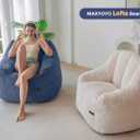 MAXYOYO Bean Bag Chair, Bean Bag Sofa with Filler, Cozy Living Room Chair for Adults and Kids, Stuffed Floor Sofa for Bedroom Dorm Reading, Dusty Blue, Standard