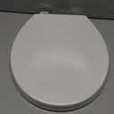 Round Toilet Seat, Standard 16.5 Slow/Soft Close Round Toilet Seat for Round Toilets, No-Slam Quiet-Close Lid, Easy-to-Install, White, Durable Never-Loosen Design