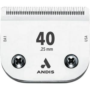 Andis 64265 CeramicEdge Carbon-Infused Steel Pet Clipper Blade, Size-40, 1/100-Inch Cut Length 64265, Chrome