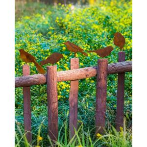 5PCS Rusty Metal Birds Decoration Bird Silhouette Statues Rusty Metal Yard Art Rustic Garden Outdoor Decor A