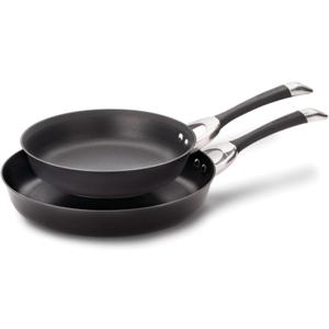 Circulon Symmetry Hard Anodized Nonstick Induction Frying Pan Twin Pack, 10-Inch and 12-Inch, Pan Sets for Cooking Nonstick, Black