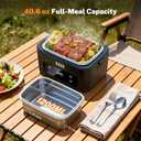 VASG 2026 Upgraded Cordless Heated Lunch Box for Adults, XXL 5.1-Cup Electric Lunch Box with 360 Surround Rapid Heating, 12000mAh Portable Food Warmer with Timer, LCD Display for Office & Car