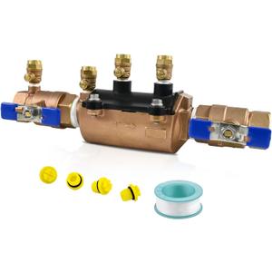 1-350 1 Inch Double Check Backflow Preventer, Backpressure & Backsiphonage Protection, for Irrigation Sprinkler Agricultural and Pipeline Systems