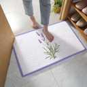 Bathroom Rug Bath Mat, Lavender Summer Flower Minimalist Art Purple White Absorbent Non Slip Soft Microfiber Shaggy Plush Bath Rugs for Shower, 18x30 Inch