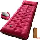 KASBAH Camping Sleeping Pad,Extra Wide 6 inch Thick Inflatable Sleeping Pads with Built-in Foot Pump and Pillow,Ultralight Camping Mat Gear for Outdoor Hiking,Camping
