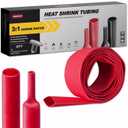 CUBEFELLER 3:1 Ratio 5/8 Inch (15mm) Red Heat Shrink Tubing - 4ft (1.22M Total Length), Marine Grade Waterproof Adhesive Lined, Insulation Sealing Oil-Proof Wear-Resistant,CFET0415R