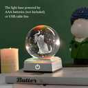 3D Cat Crystal Ball Lover Gifts for Her Women Cat Themed Gifts 80mm Glass Globe Stuff Present Mom Kids with LED Lighting Base