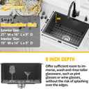 21x16In Black Kitchen And Bar Sink - Small Stainless Steel Undermount Single Bowl Drop In Kitchen&Bar Sink Ideal Choice For Small Space, Prep Area, RV With Bottom Grid,Soap Mat And Drain Assembly
