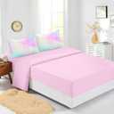 Full Size Comforter Sets for Girls 7PCS,Pink Bedding Sets,Bed Sets for Girls with Flat Sheet and Fitted Sheet,Pillowcases,Cushion Covers,Tie Dye Comforter Sets, Full-6pcs/7pcs